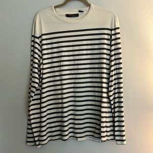 Ben Sherman Navy and Beige Striped Shirt